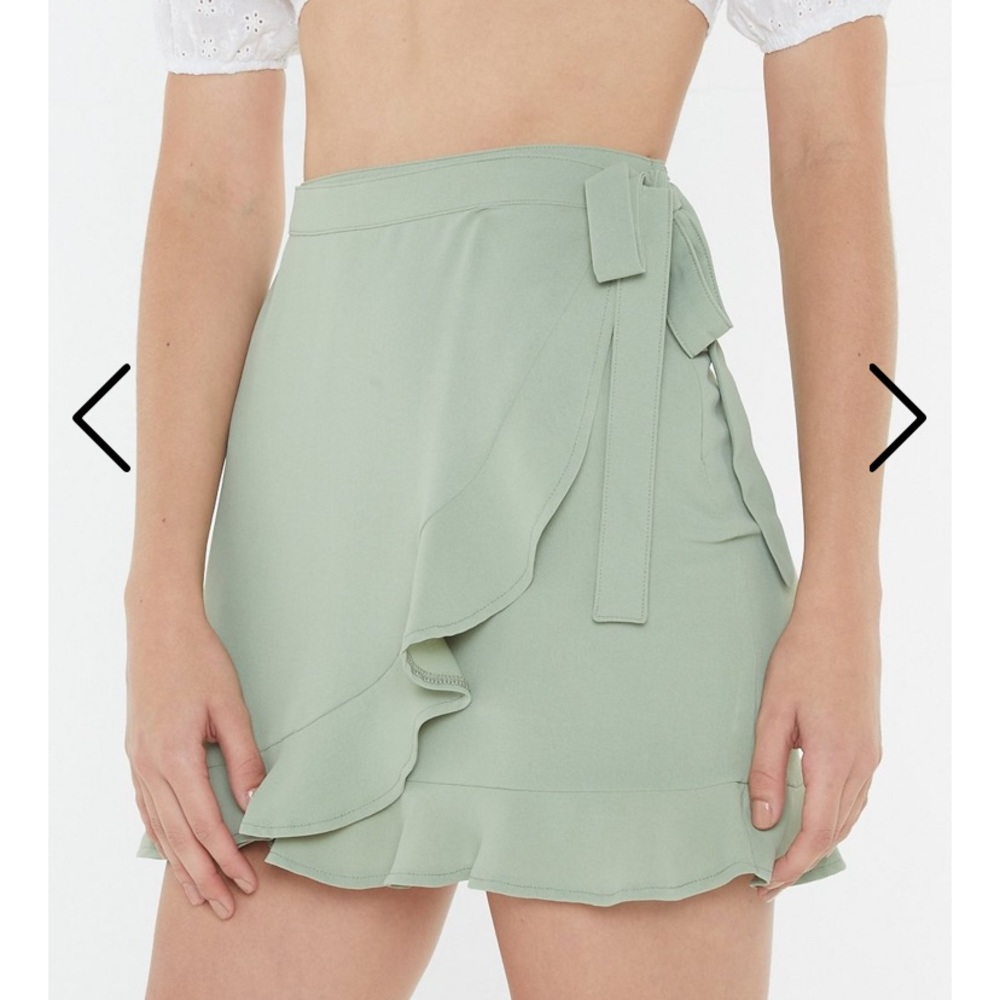 High Waisted Summer Wrap Mini Skirt with Ruffle
